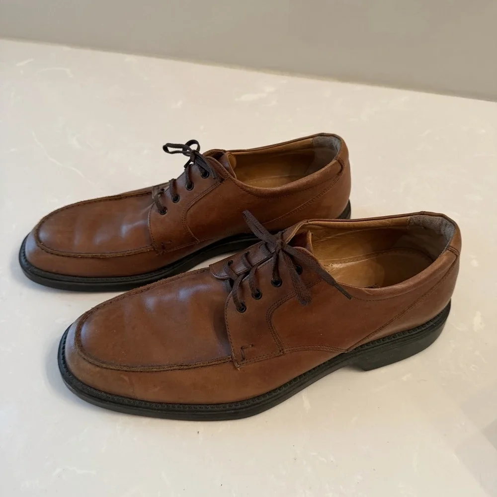 Johnston & Murphy Brown Leather Oxford Shoes Men Size US 13M